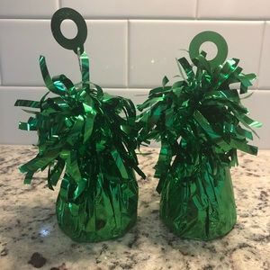 Set of 2 green foil balloon weights